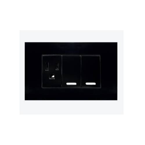 Apagador Doble y Armadura Negro (MÓNACO) (8843945) ARGOS