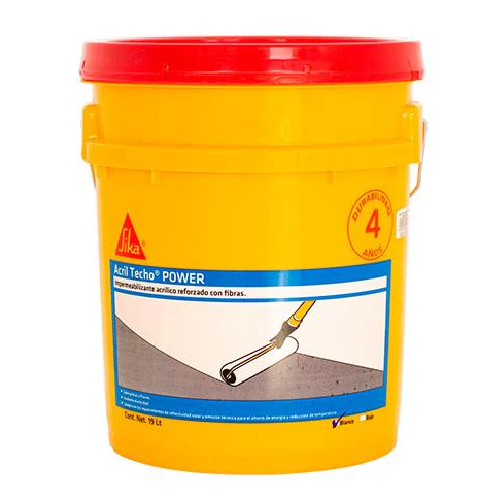 Acril Techo Power 4 Años Gris (835002) 19L (21.8 Kg) (Cub) Sika