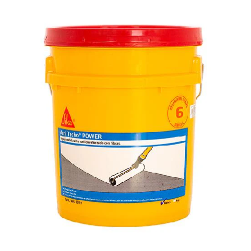 Acril Techo Power 6 Años Gris (850166) 19L (22.2 Kg) (Cubeta) Sika