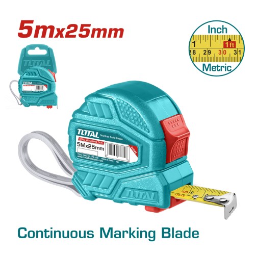 Cinta Metrica Doble Boton 5MX25MM (6030-5606) TOTAL