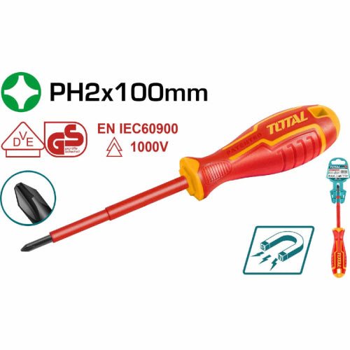 Destornillador Phillips aislado #2 4 1000V (THTISPH2100) Total