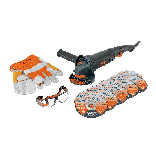 Esmeriladora 4 1/2 950W+ 11 Discos +Lentes Y Guantes (101456) Truper
