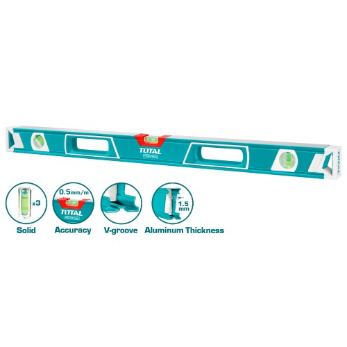 Nivel Aluminio Industrial 40" 3 Burbujas (6030-3564) TOTAL