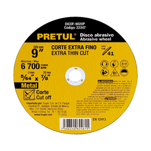 Disco Corte Fino 9Plg 2Mm (22347) Pretul