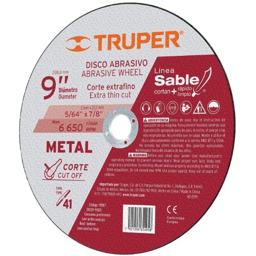 DISCO DE CORTE EXTRA FINO DE D 9X T 2M TRUPER ( 11587 )