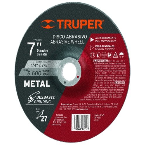 DISCO DESBASTE 7 ALTO RENDI. (11545) TRUPER