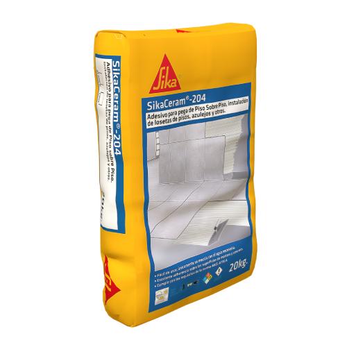Saco de 20 kg de Sikaceram 204 de Sika, adhesivo mejorado para pegar piso cerámico y azulejo en Guatemala