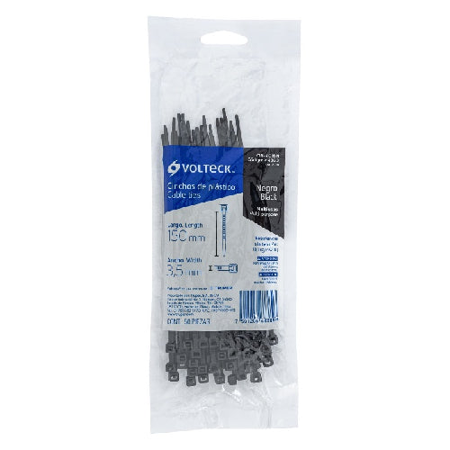 Bolsa (50 Uni) Abrazadera Plastica 6 Plg (44323) Volteck 1/2