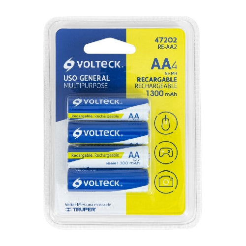 Bateria Recargables Aa 4 Uni 1300 Mah (47202) Volteck