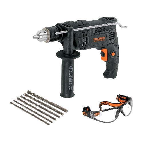 Rotomartillo Indus 1/2 700W + 6 Brocas P/Concreto Y Lentes (100292) Truper  