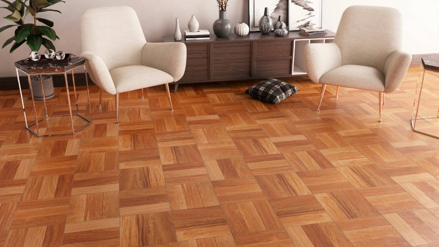 Piso Cumaru Teca 31.6 X 31.6 Clase A (1.7Mts) Samboro