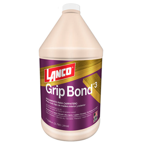 Cola para madera Grip Bond 3 amarilla 1/4 galon Lanco WA505-5, Materiales  De Construcción